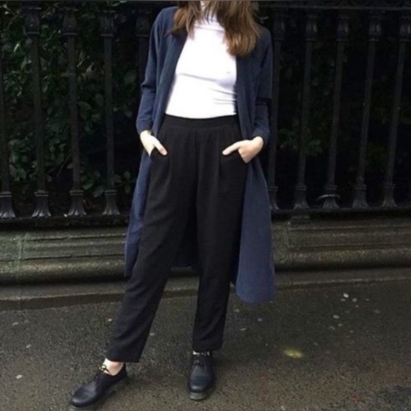 Vintage American Apparel Dylan Trench Coat Navy - Picture 3 of 5